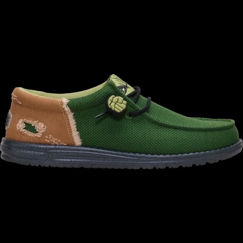 NEW Hey Dude Marvel Hulk Wally Funk Men's Slip On Shoes Sz 10 In Hand